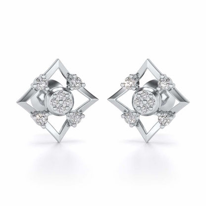 Demoiselle Silver Studs - White Gold - Image 2