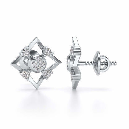 Demoiselle Silver Studs - White Gold - Image 4
