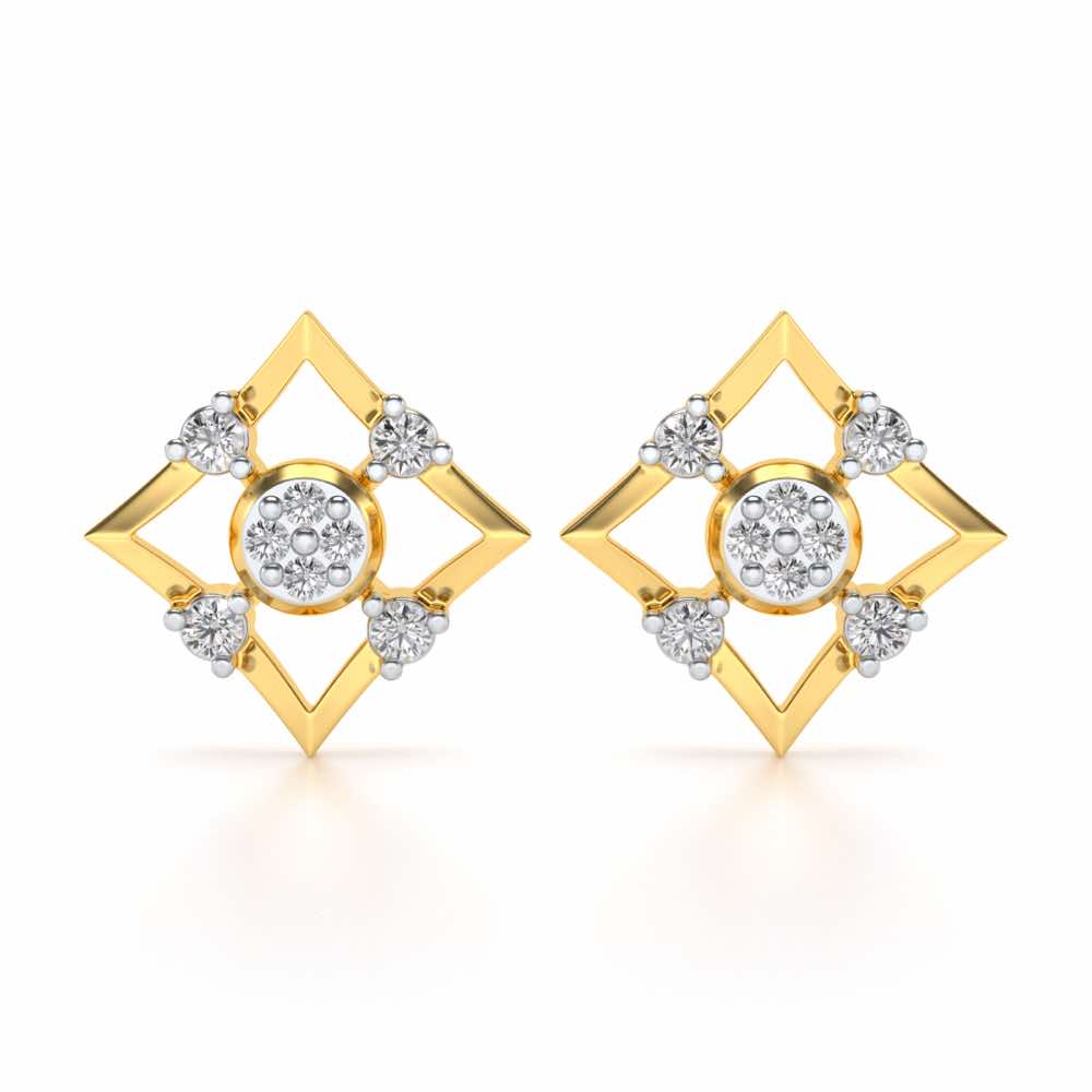 Demoiselle Silver Studs - Yellow Gold - Image 1