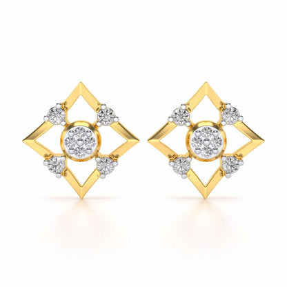 Demoiselle Silver Studs - Yellow Gold - Image 1