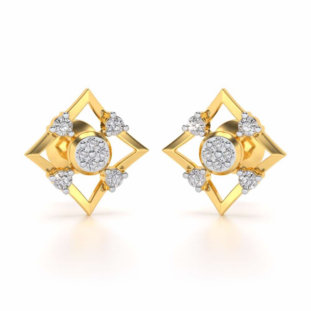 Demoiselle Silver Studs - Yellow Gold - Image 2
