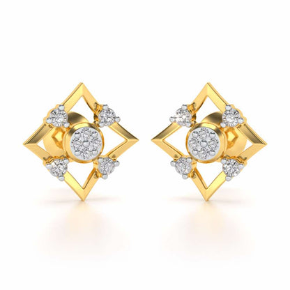 Demoiselle Silver Studs - Yellow Gold - Image 2