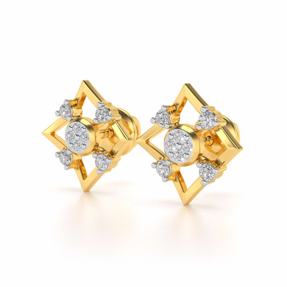 Demoiselle Silver Studs - Yellow Gold - Image 3