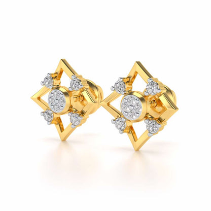 Demoiselle Silver Studs - Yellow Gold - Image 3