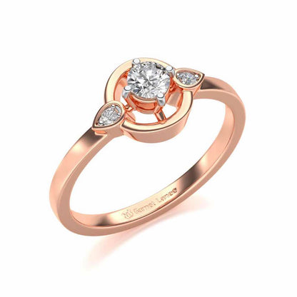 Dept Of Eyes Solitaire Silver Ring - Rose Gold - Image 1