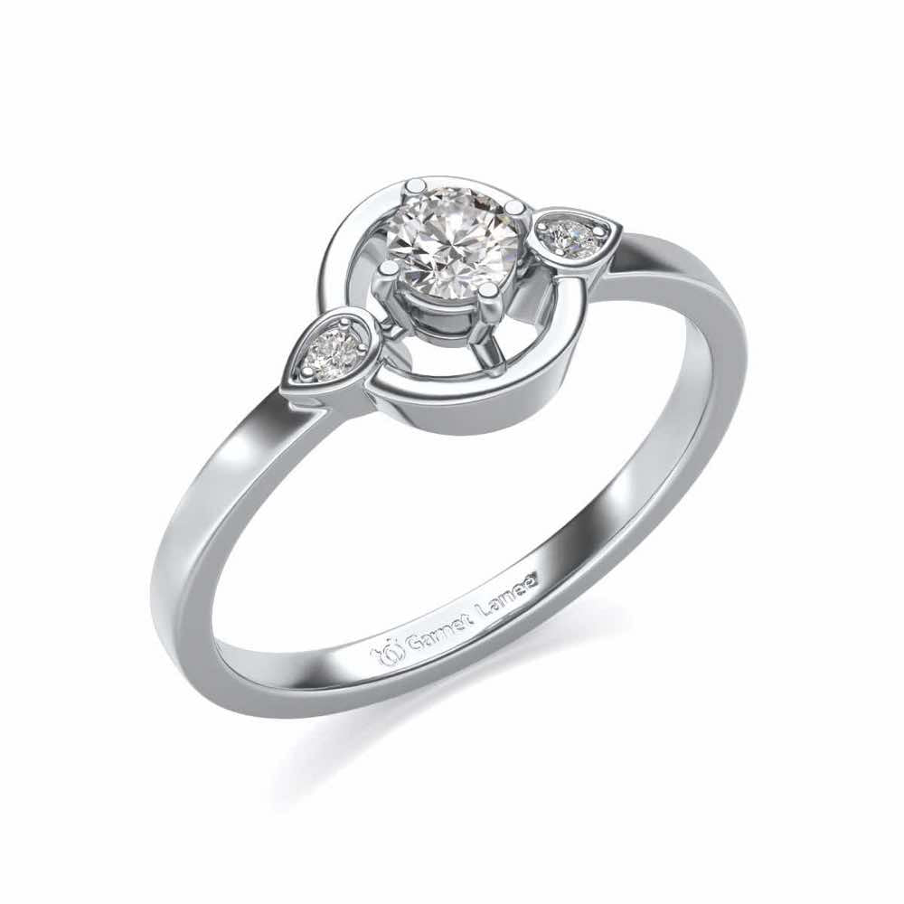 Dept Of Eyes Solitaire Silver Ring - White Gold - Image 1