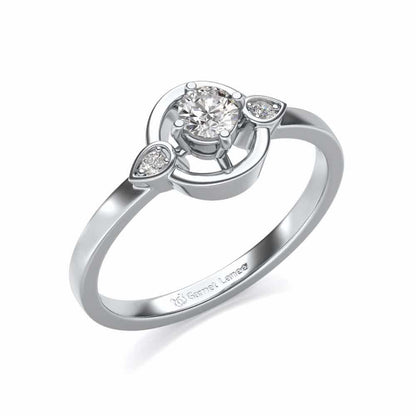 Dept Of Eyes Solitaire Silver Ring - White Gold - Image 1
