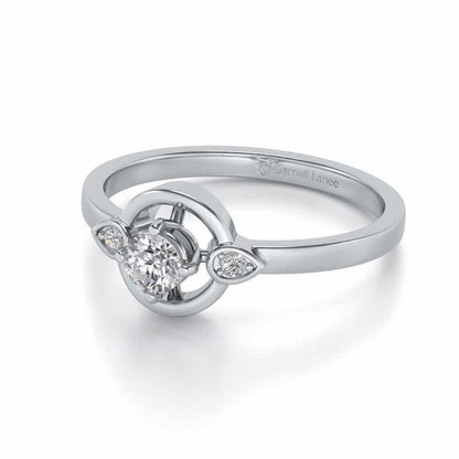Dept Of Eyes Solitaire Silver Ring - White Gold - Image 2