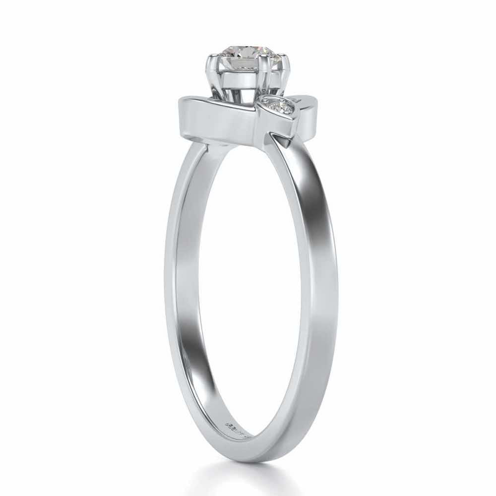 Dept Of Eyes Solitaire Silver Ring - White Gold - Image 3