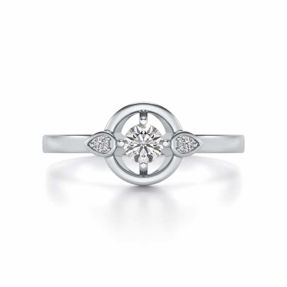 Dept Of Eyes Solitaire Silver Ring - White Gold - Image 4