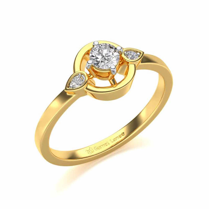 Dept Of Eyes Solitaire Silver Ring - Yellow Gold - Image 1