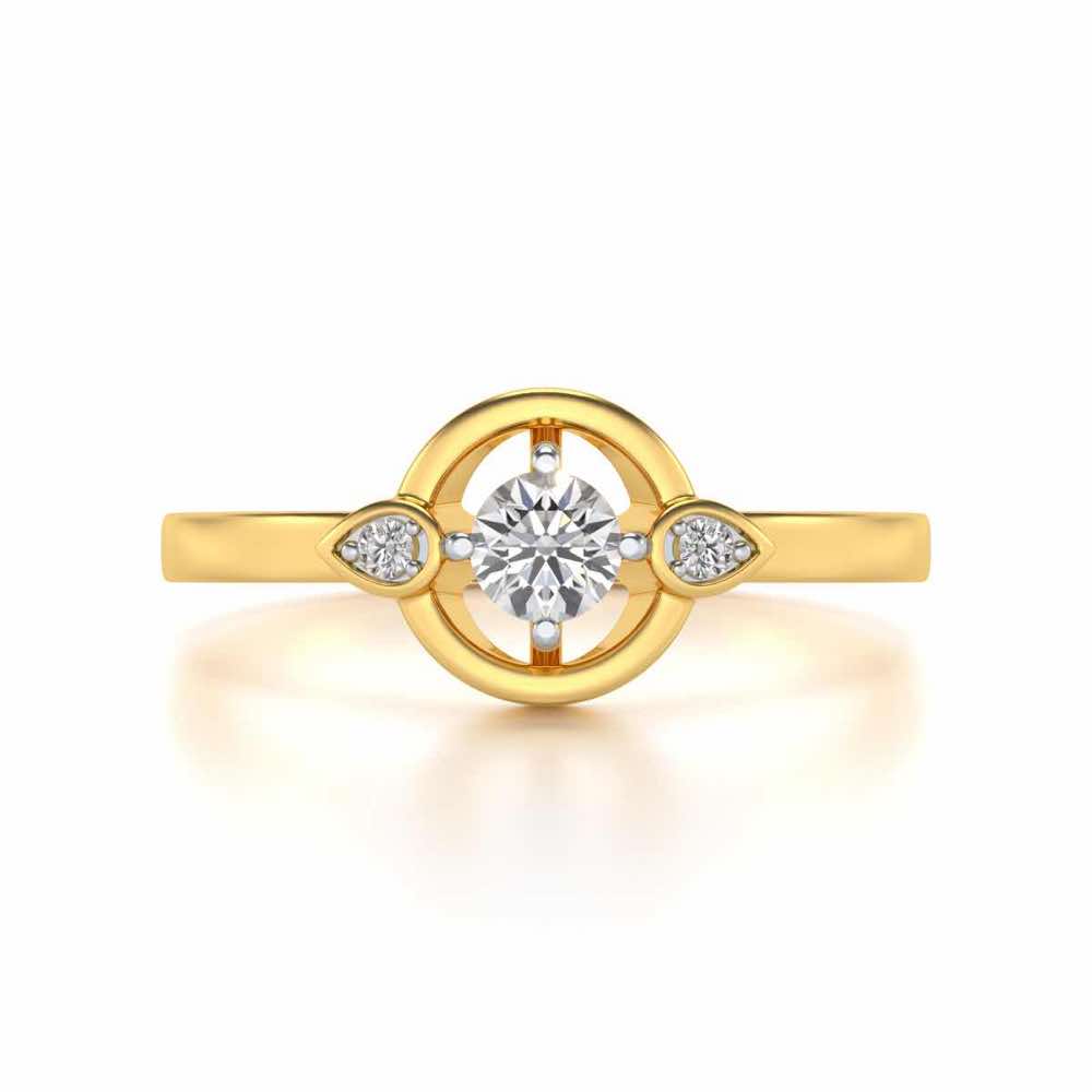 Dept Of Eyes Solitaire Silver Ring - Yellow Gold - Image 4