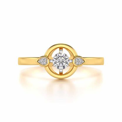 Dept Of Eyes Solitaire Silver Ring - Yellow Gold - Image 4
