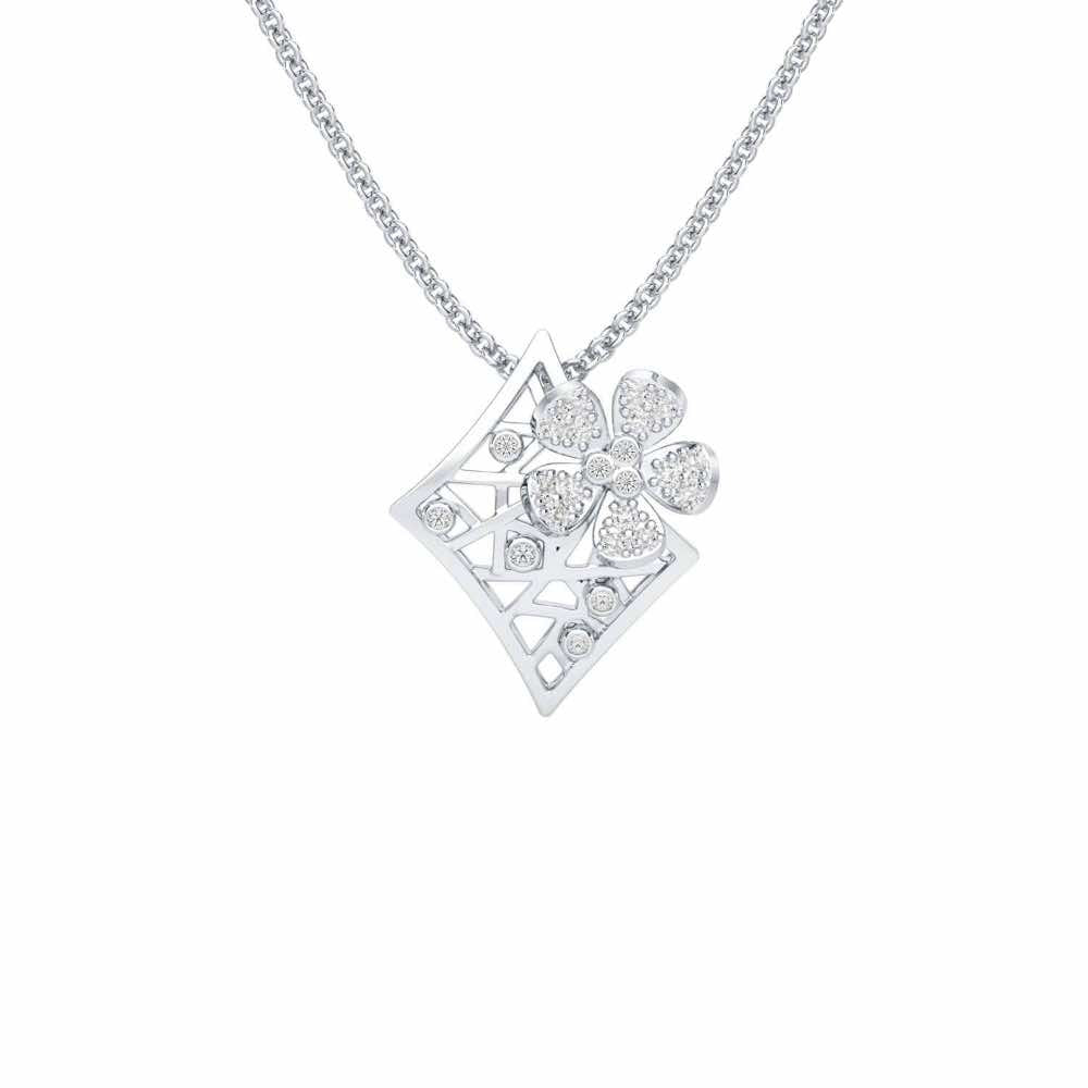 Destiny Gleam Silver Pendant - White Gold - Image 1