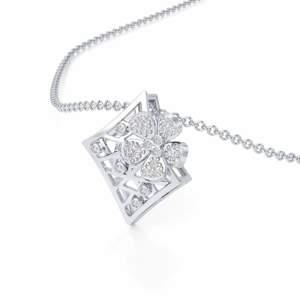 Destiny Gleam Silver Pendant - White Gold - Image 2