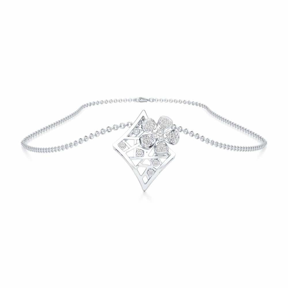 Destiny Gleam Silver Pendant - White Gold - Image 3