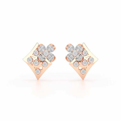 Destiny Gleam Silver Stud Earrings - Rose Gold - Image 1