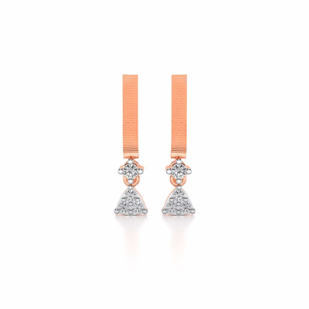Devavani Silver Earrings - Rose Gold - Image 1