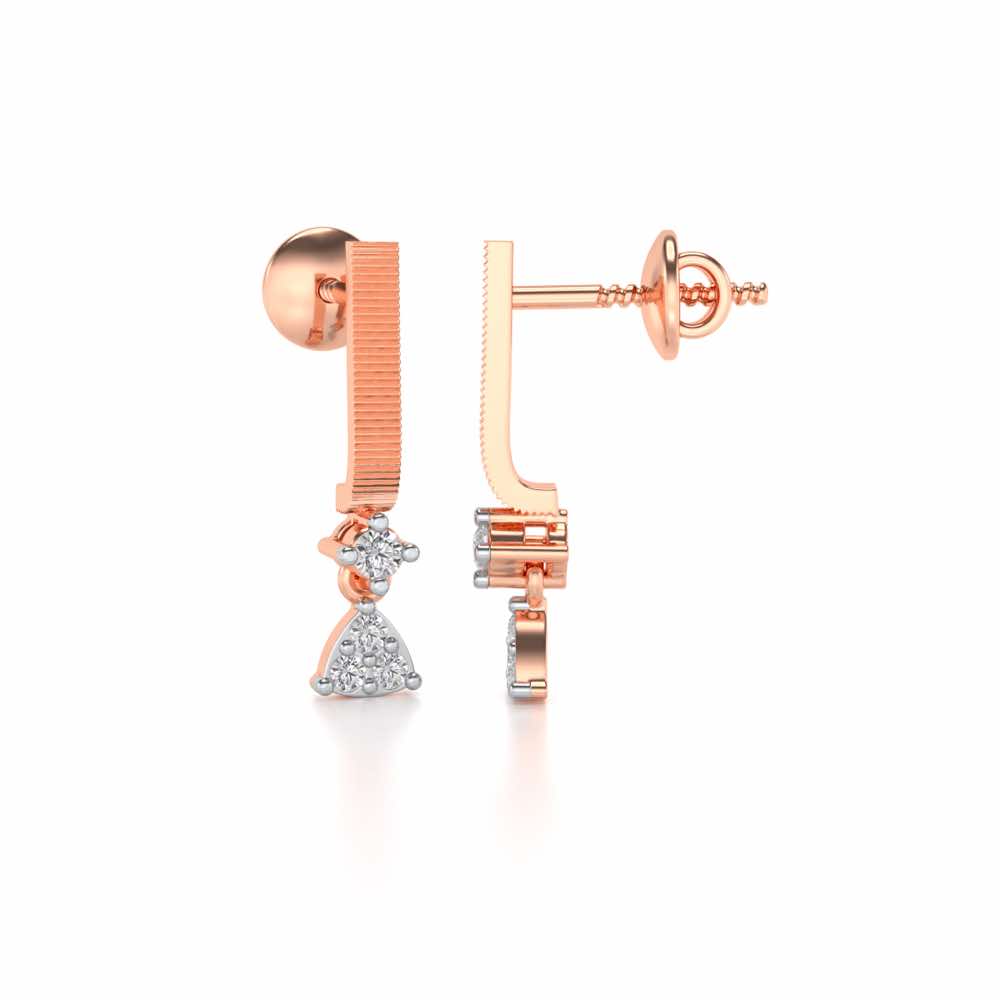 Devavani Silver Earrings - Rose Gold - Image 4