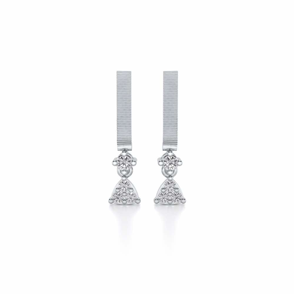 Devavani Silver Earrings - White Gold - Image 1