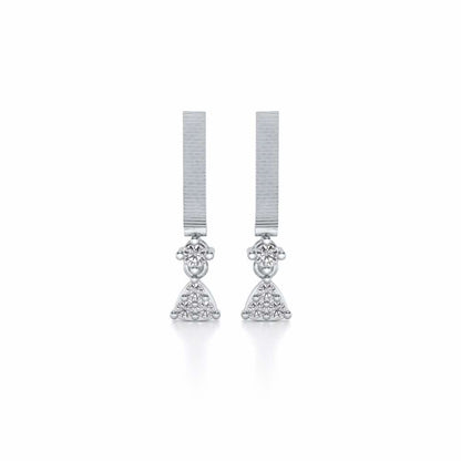 Devavani Silver Earrings - White Gold - Image 1