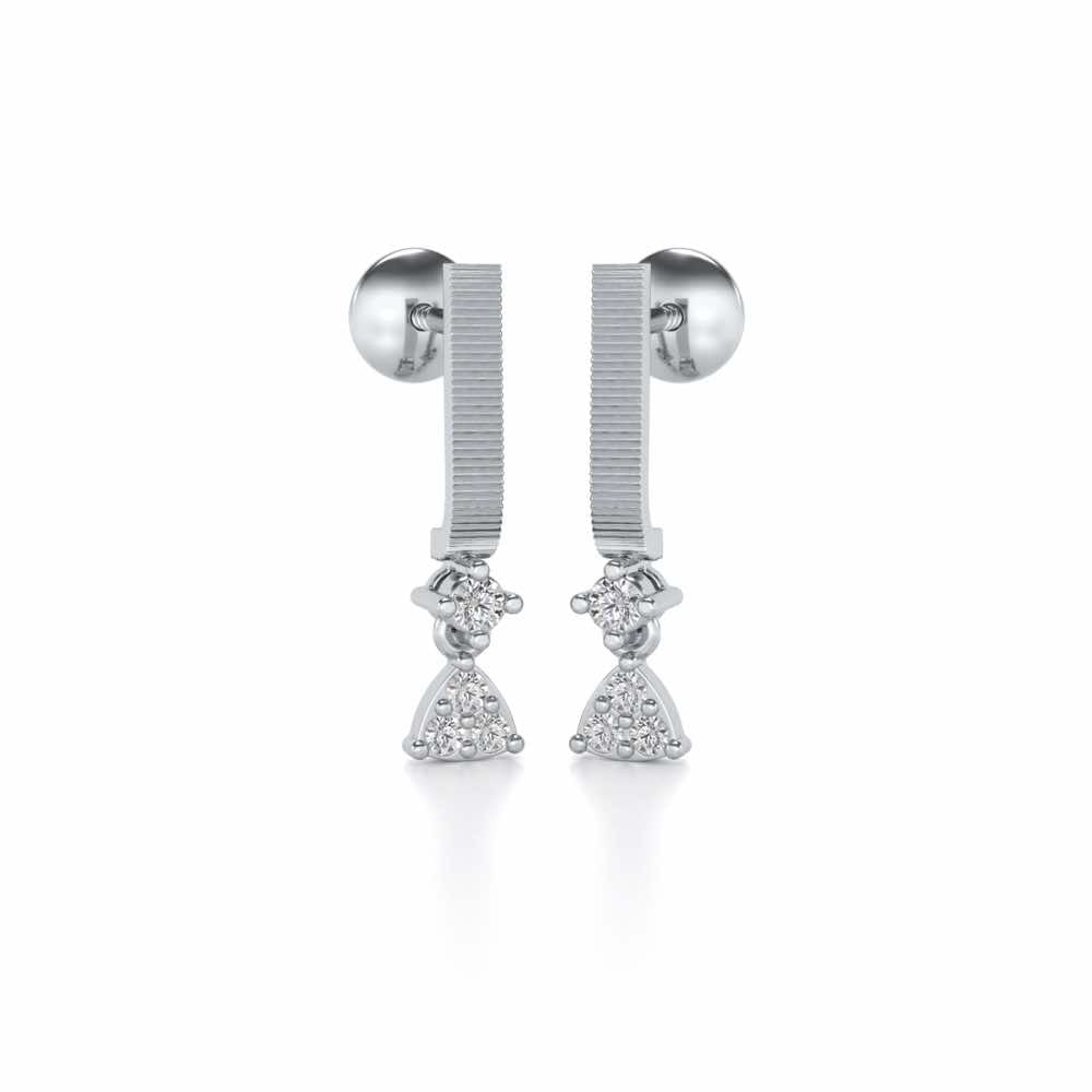 Devavani Silver Earrings - White Gold - Image 2