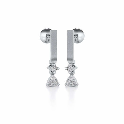 Devavani Silver Earrings - White Gold - Image 2