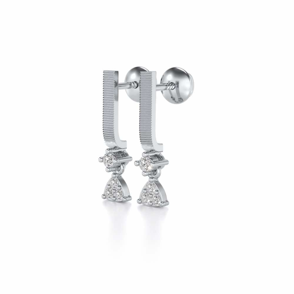 Devavani Silver Earrings - White Gold - Image 3