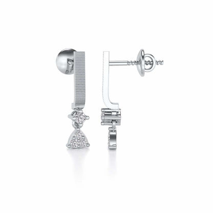 Devavani Silver Earrings - White Gold - Image 4