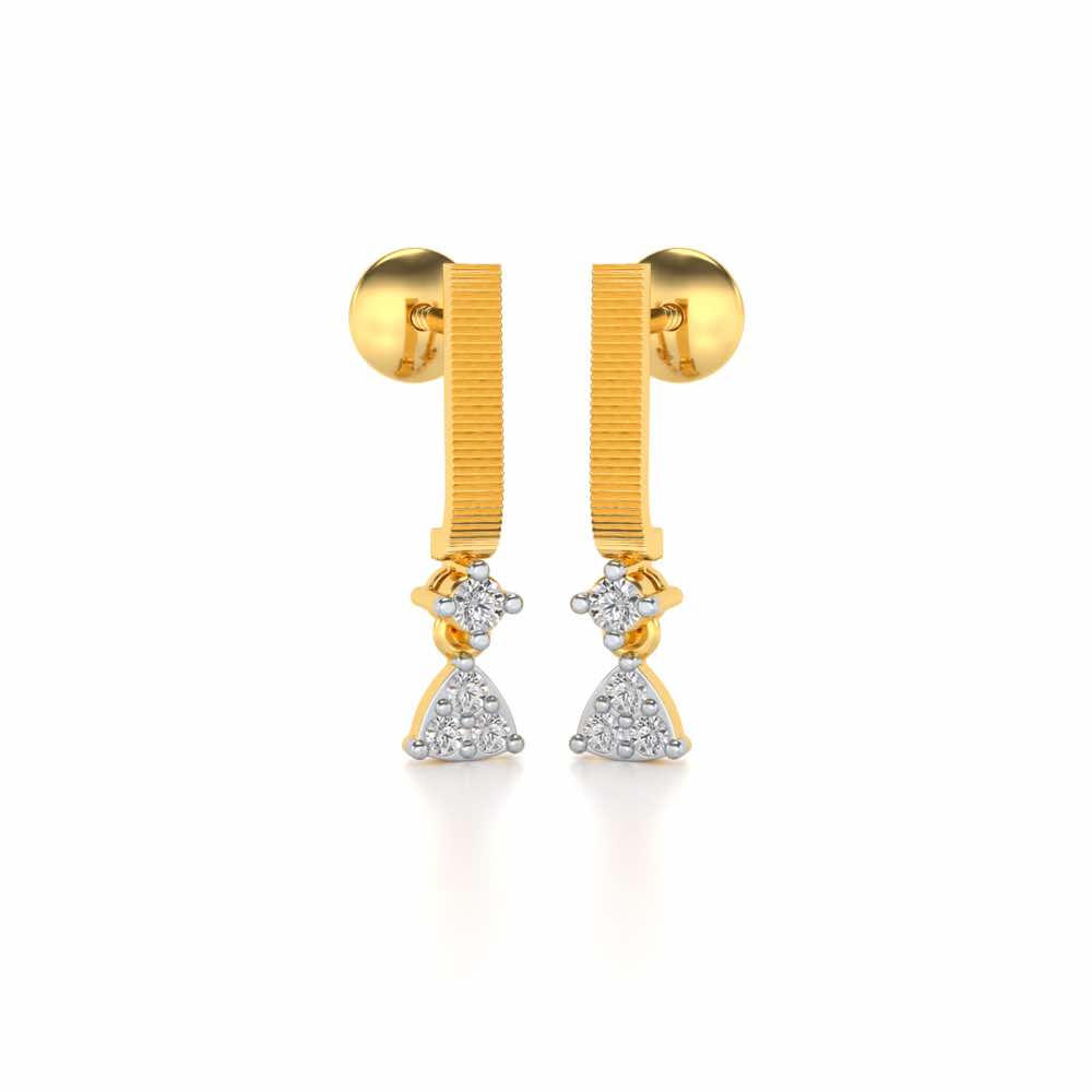 Devavani Silver Earrings - Yellow Gold - Image 2