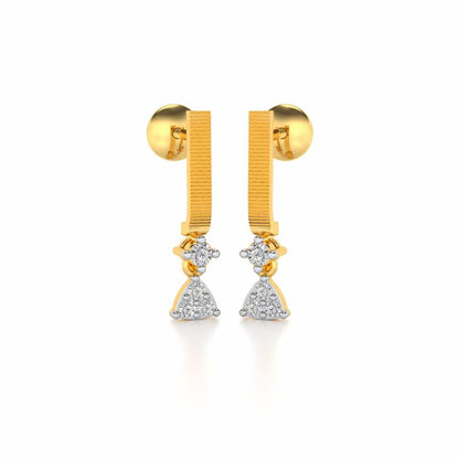 Devavani Silver Earrings - Yellow Gold - Image 2