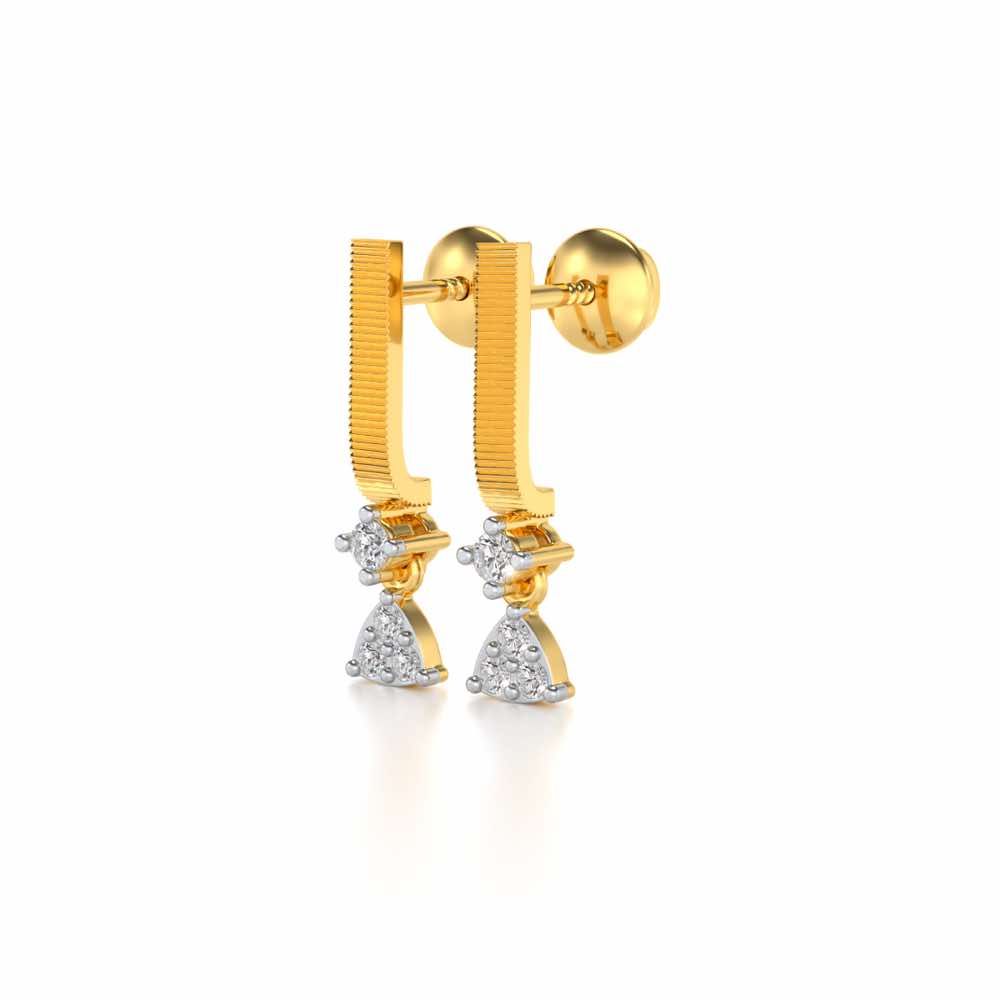 Devavani Silver Earrings - Yellow Gold - Image 3
