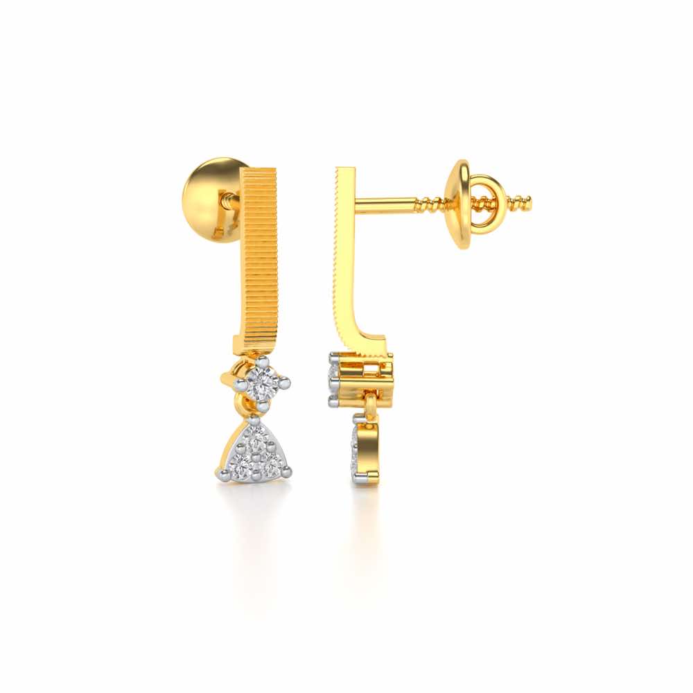 Devavani Silver Earrings - Yellow Gold - Image 4