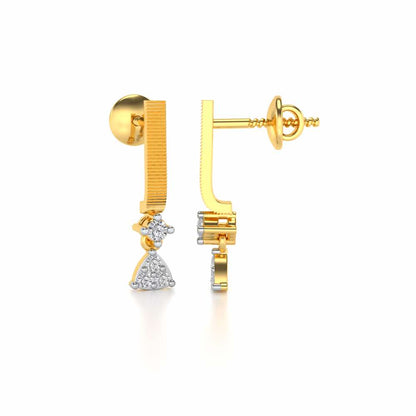 Devavani Silver Earrings - Yellow Gold - Image 4