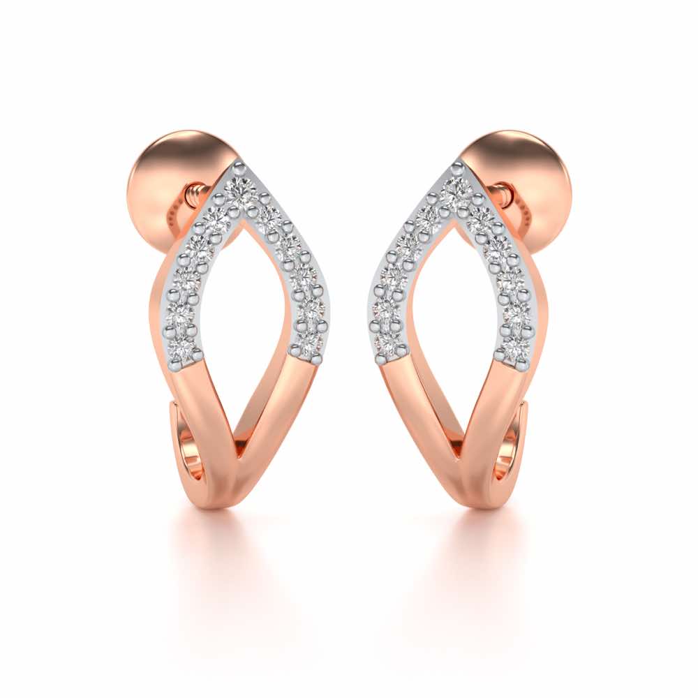 Dew Drips Silver Bali Earrings - Rose Gold - Image 1
