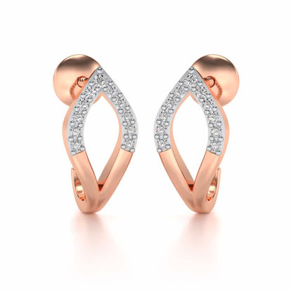 Dew Drips Silver Bali Earrings - Rose Gold - Image 1