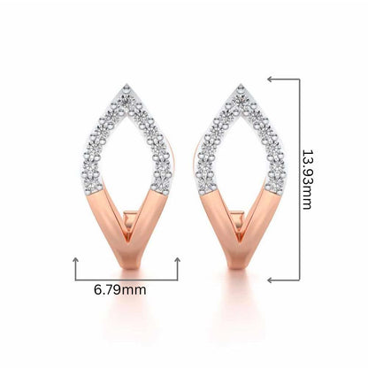 Dew Drips Silver Bali Earrings - Rose Gold - Image 2