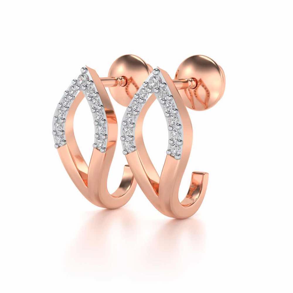 Dew Drips Silver Bali Earrings - Rose Gold - Image 3