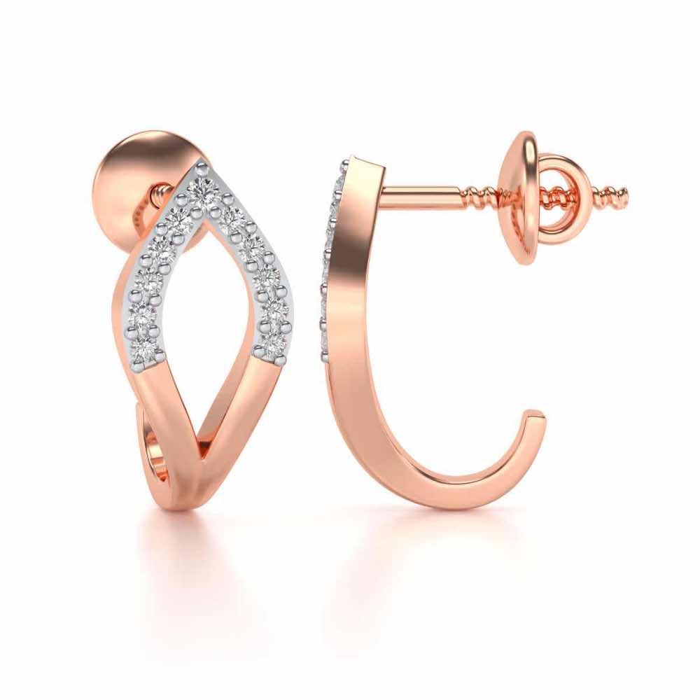 Dew Drips Silver Bali Earrings - Rose Gold - Image 4