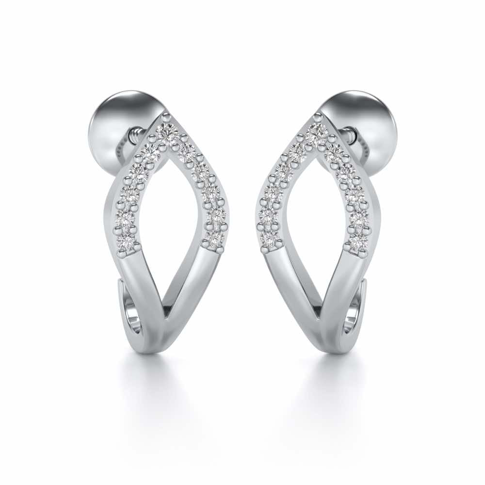 Dew Drips Silver Bali Earrings - White Gold - Image 1