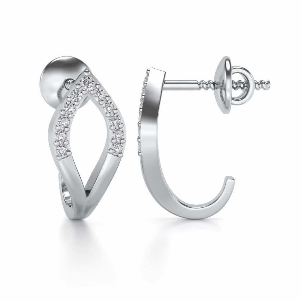 Dew Drips Silver Bali Earrings - White Gold - Image 4