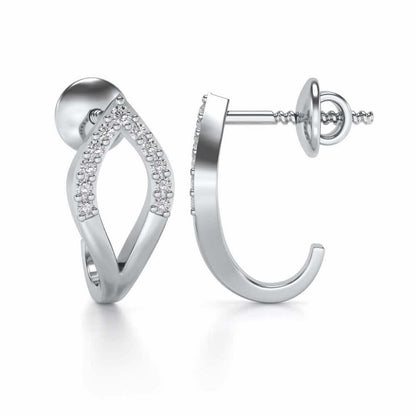 Dew Drips Silver Bali Earrings - White Gold - Image 4