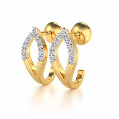 Dew Drips Silver Bali Earrings - Yellow Gold - Image 3