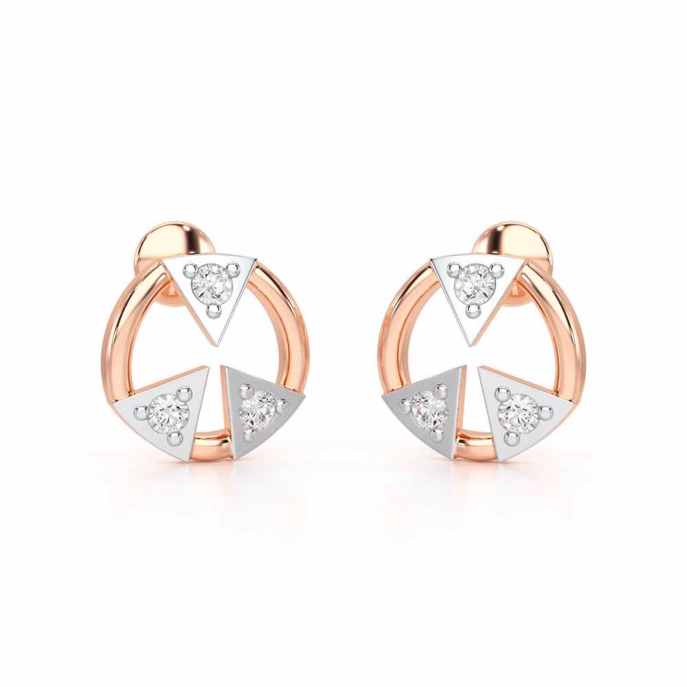 Silver Arch Silver Earrings - Rose Gold - Image 1