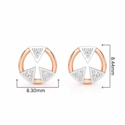 Silver Arch Silver Earrings - Rose Gold - Image 2