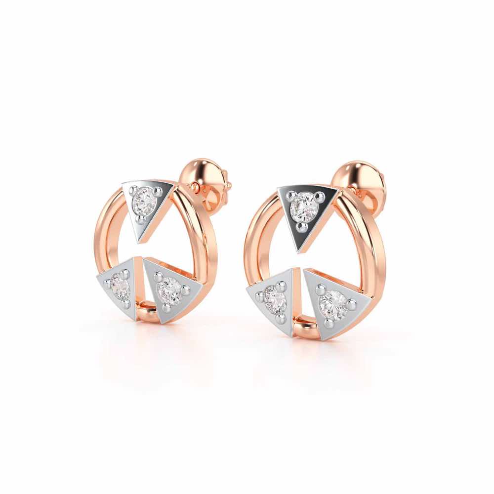 Silver Arch Silver Earrings - Rose Gold - Image 3