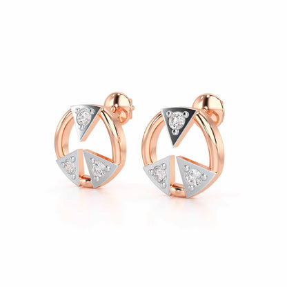 Silver Arch Silver Earrings - Rose Gold - Image 3