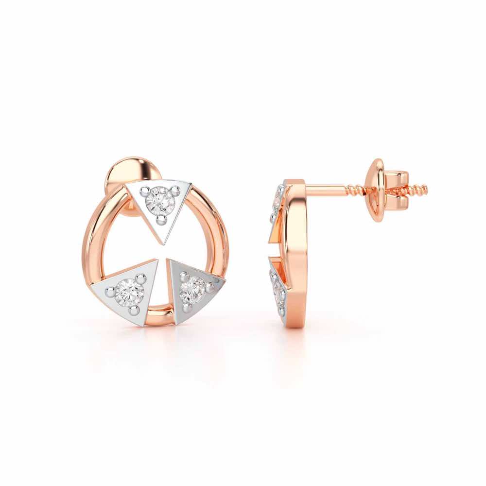 Silver Arch Silver Earrings - Rose Gold - Image 4