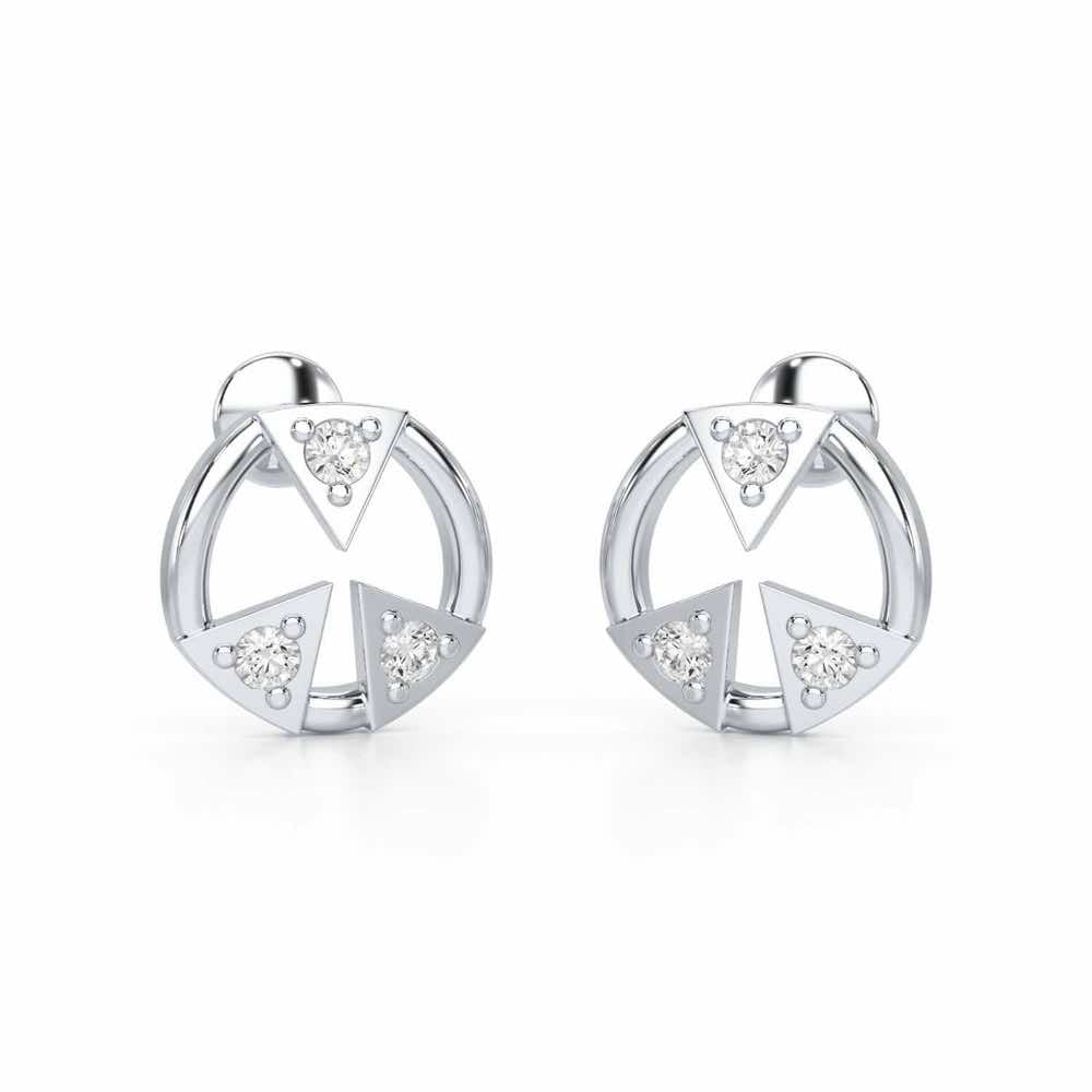 Silver Arch Silver Earrings - White Gold - Image 1