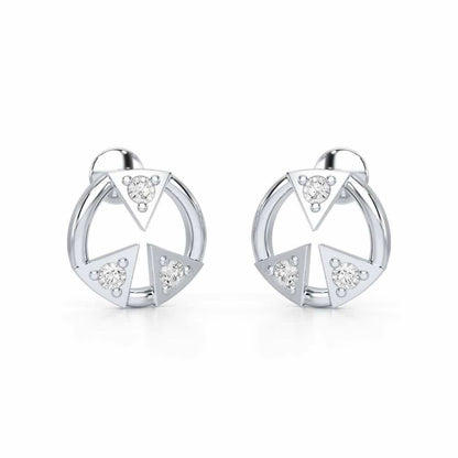 Silver Arch Silver Earrings - White Gold - Image 1